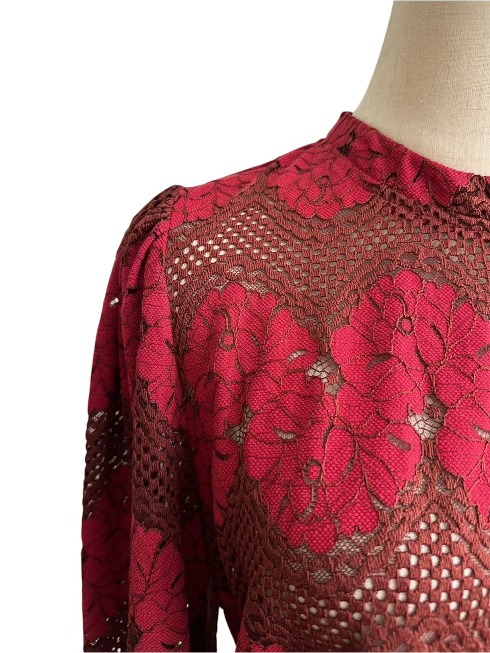 Anthropologie Dolan Left Coast Mock Neck Lace Blouse Top Size Small New With Tag